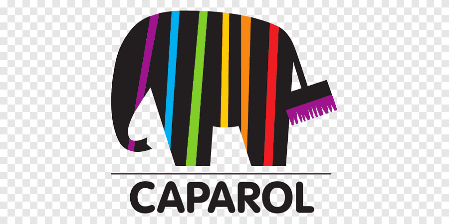 Colorful elephant logo for Caparol painting and coating brand on Studio 9 website.