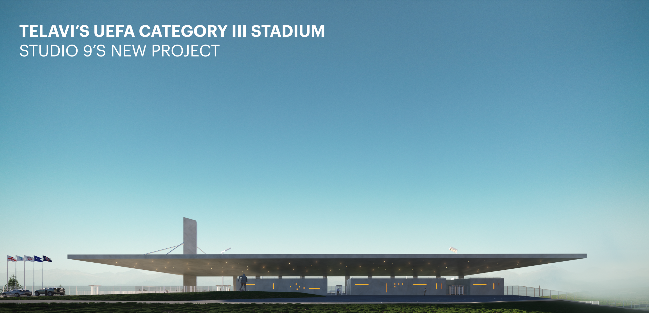 Telavi’s UEFA Category III Stadium modern architected pavilion by Studio 9.