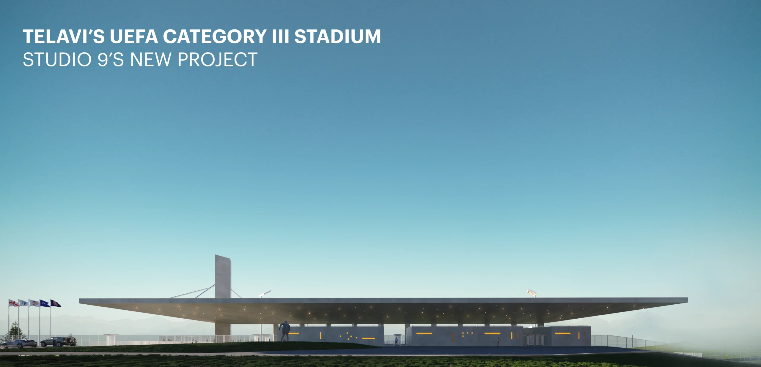 Telavi’s UEFA Category III Stadium modern architected pavilion by Studio 9.