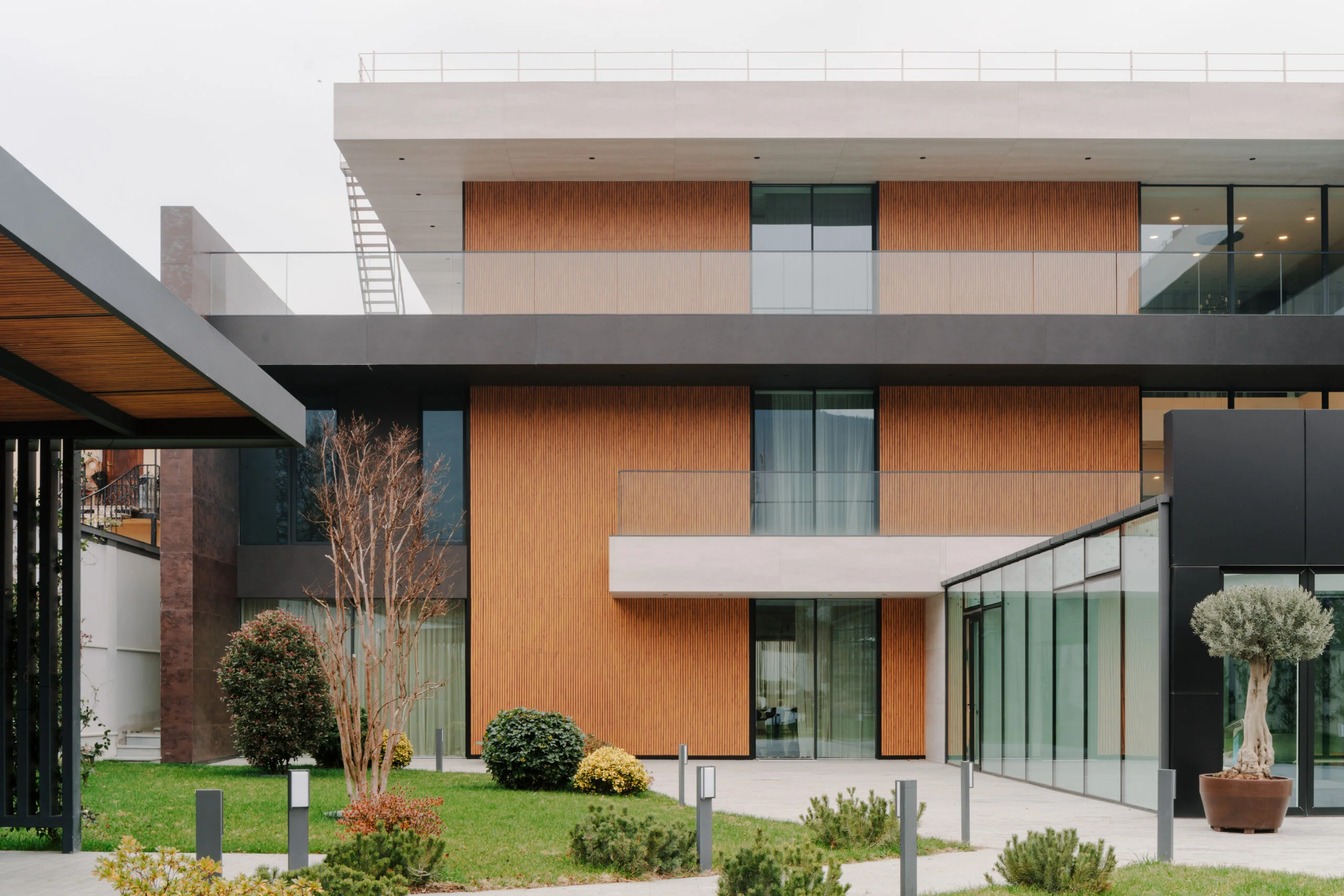 Modern private house in Kaklebi with contemporary design and lush garden.